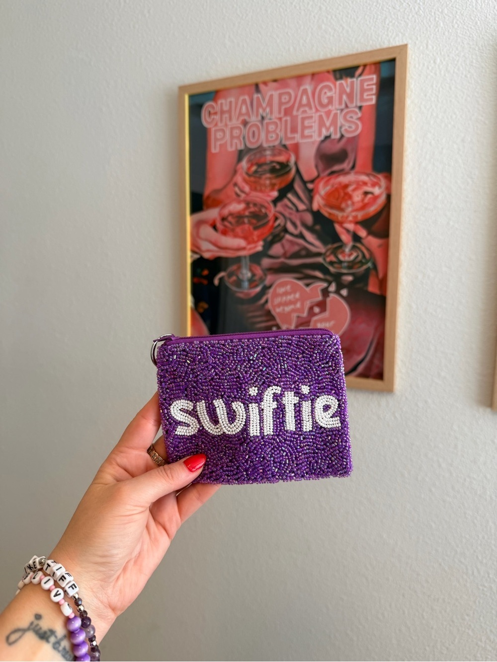 Taylor Swift Beaded Purple Coin Purse Wallet Tiana Designs Swiftie Accessory
